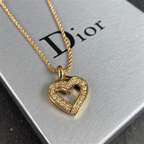 heart dior necklace|vintage christian Dior heart necklace.